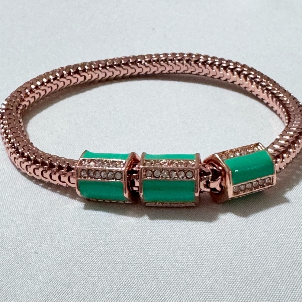 bp single Mesh Bracelet with Geometric inlay